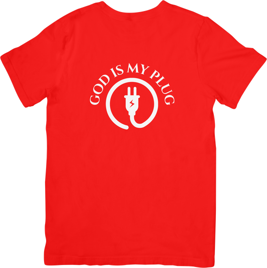 GOD IS MY PLUG: Red Tees